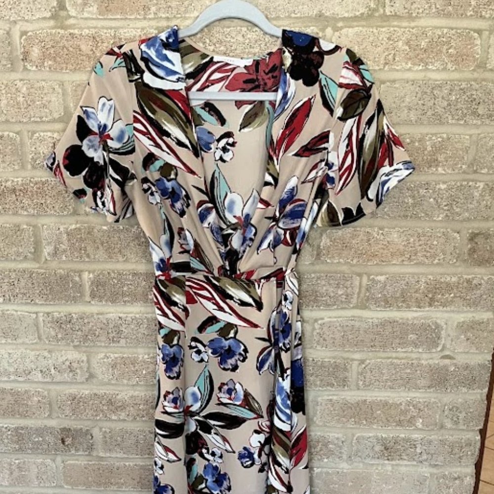 LUSH Multi Floral Wrap Style Maxi Dress